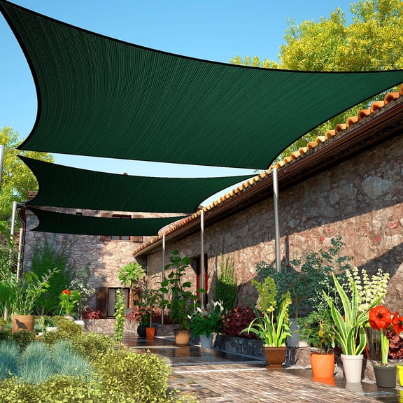 ShadeMart Custom Size 12' x 24' Rectangle Green Sun Shade Sail Canopy UV Air & Water Permeable - Commercial Standard Heavy Duty - 190 GSM - 3 Years Warranty ( We Make Custom Size )