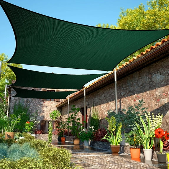 ShadeMart Custom Size 13' x 24' Rectangle Green Sun Shade Sail Canopy UV Air & Water Permeable - Commercial Standard Heavy Duty - 190 GSM - 3 Years Warranty ( We Make Custom Size )