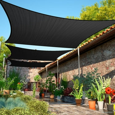 ShadeMart Custom Size 6' x 6' Rectangle Black Sun Shade Sail Canopy UV Air & Water Permeable - Commercial Standard Heavy Duty - 190 GSM - 3 Years Warranty ( We Make Custom Size )