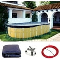 thumbnail image 1 of ShadeMart Customize Size 24’ x 25' Premium Oval Blue Winter Swimming Pool Cover Tarp Safety Heavy Duty, Waterproof, UV Resistant ( Cover Size: 28' x 29' / 4 ft .Overlap) ●We Customize Size●, 1 of 6
