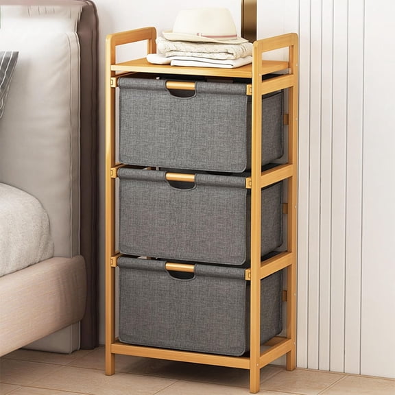 ShadeMart Fabric Drawer Storage Cabinet, Storage Cabinet for Toys, Clothes and Snacks in Living Room and Bedroom, Pull-Out Cabinet (3 Layers)