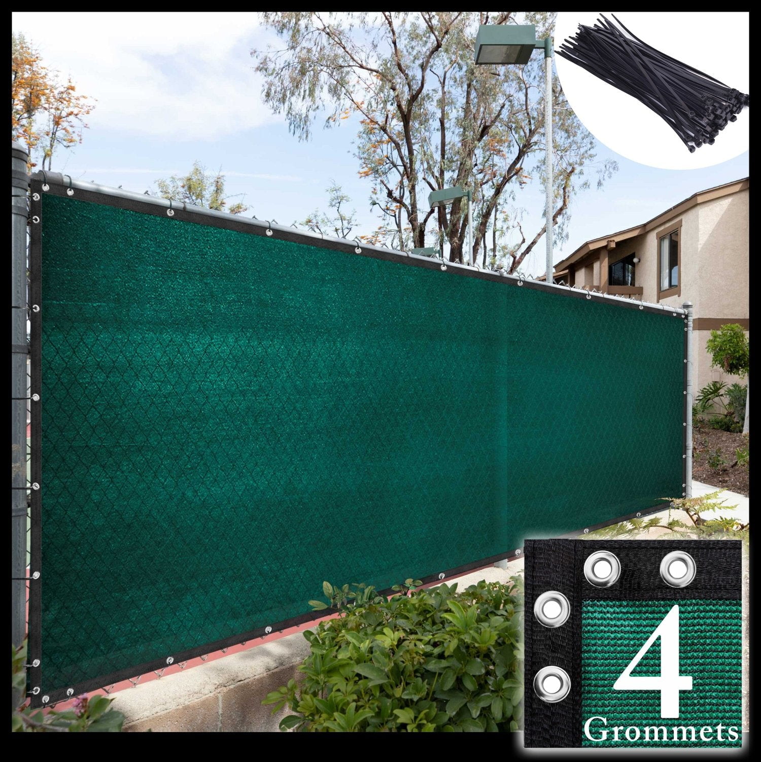 ColourTree Plus Extra Heavy Duty Privacy Fence Screen - 5ft X 50ft, Black | Commercial Grade 220 GSM HDPE For Yard, Pool & Garden