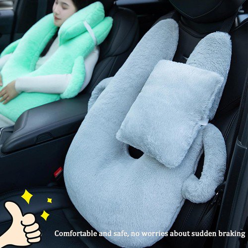 ShadeMart Green U-Shaped Travel Pillow for Adults & Kids, Removable Washable Cover for Airplane & Car