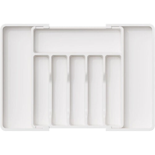 ShadeMart Grey Expandable Kitchen Utensil Organizer - Adjustable Drawer Tray for Cutlery, Silverware & Gadgets