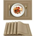 thumbnail image 1 of ShadeMart Light Brown 4 PC Waterproof and heat-insulating Dining Table Placemats, 1 of 6