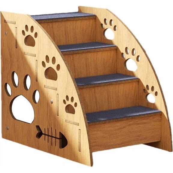 ShadeMart Non-Slip Pet Steps for Dogs and Cats, 4-Step Wooden Pet Stairs for High Beds & Couches, Indoor Dog Ramp for Small Medium Pets