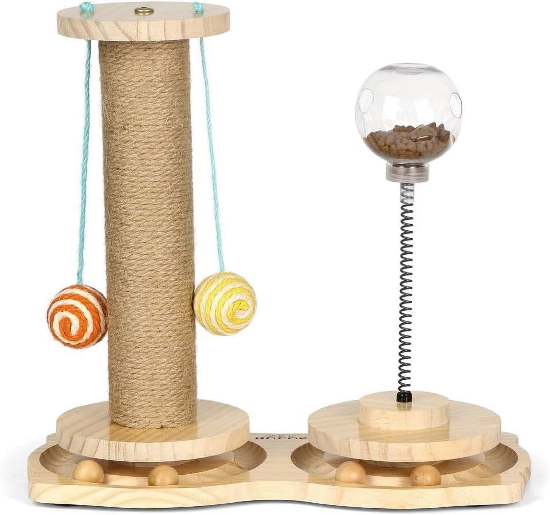 ShadeMart Pet Cats Feeder Sisal Scratching Post For Cats Toys