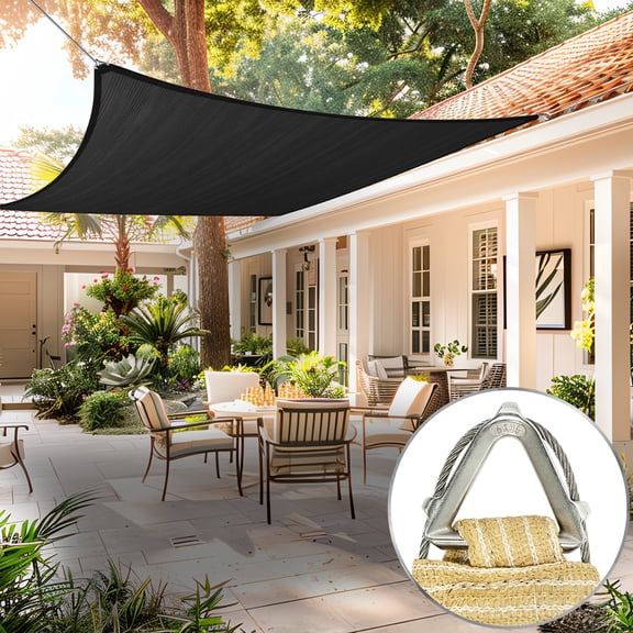 ShadeMart Pro Ring 41' x 41' Black Customized Size Sun Shade Sail,Commercial Grade UPF50 Canopy Structure, Reinforced Corners & Edges, 260 GSM Fabric Heavy Duty -3 Years Warranty