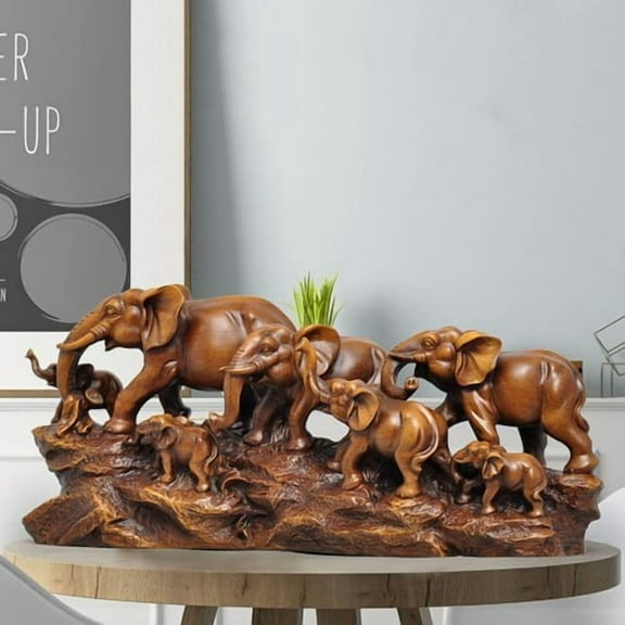 ShadeMart Resin Elephant Statue, Desktop Ornament for Living Room & Home Office Decor, Good Luck Housewarming Gift