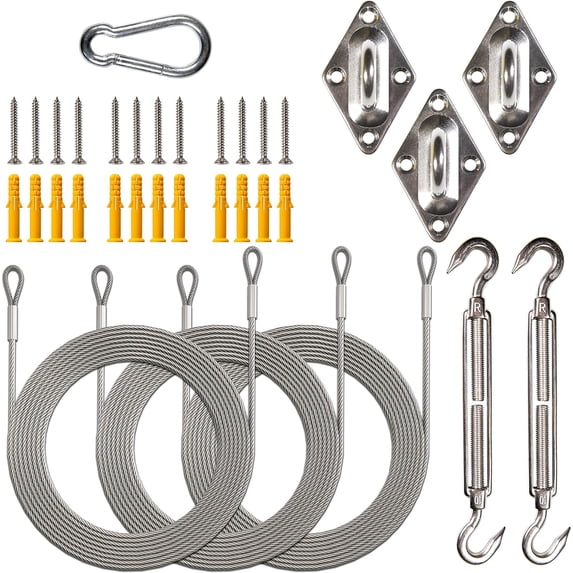 ShadeMart Triangle Hardware Kit Series (Hardware Kits + Cables, 10 Inch)