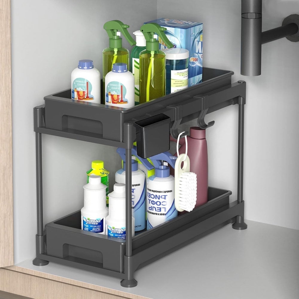ShadeMart Under Sink Pull Out Organizer Shelf Cabinet Storage Shelves