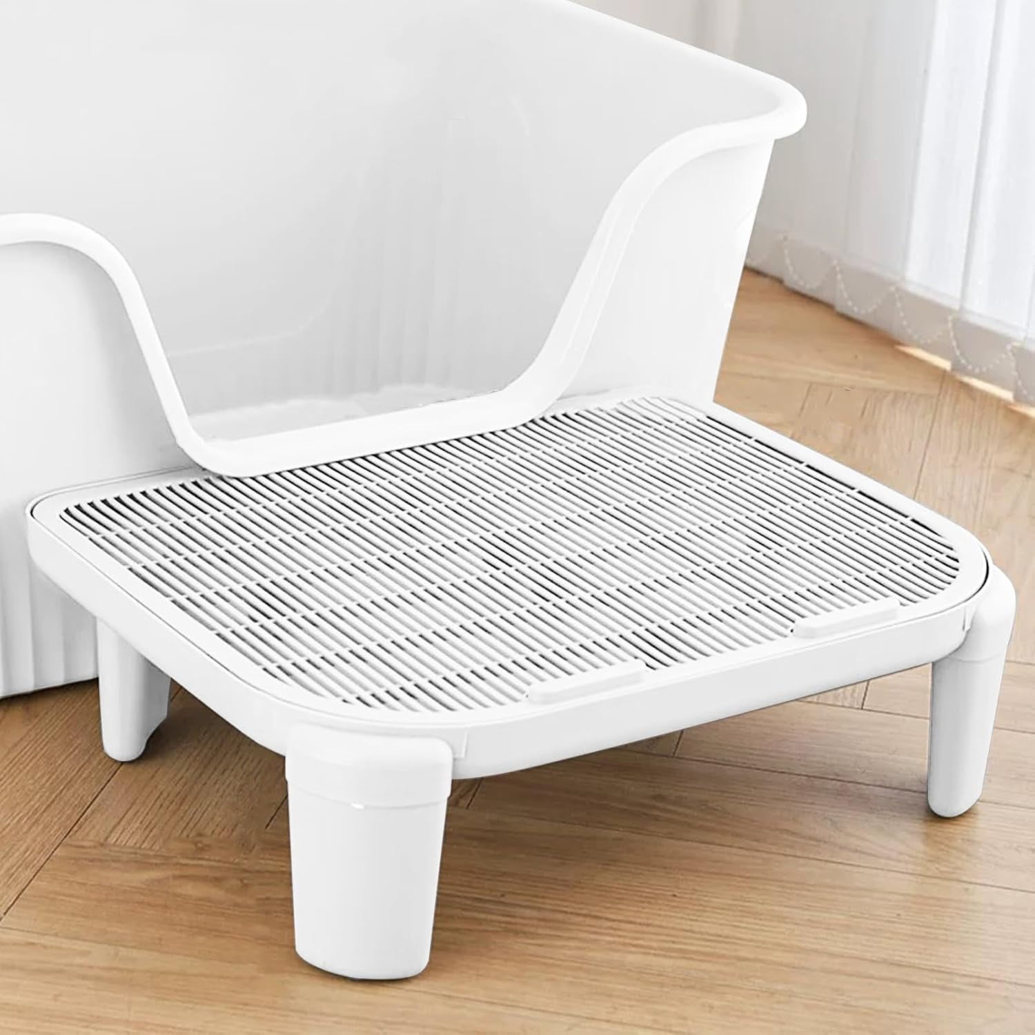 ShadeMart White 20" X 16" X 6" Cat Litter Mat, Waterproof & Non-Slip, Urine-Proof & Washable Trapping Mat