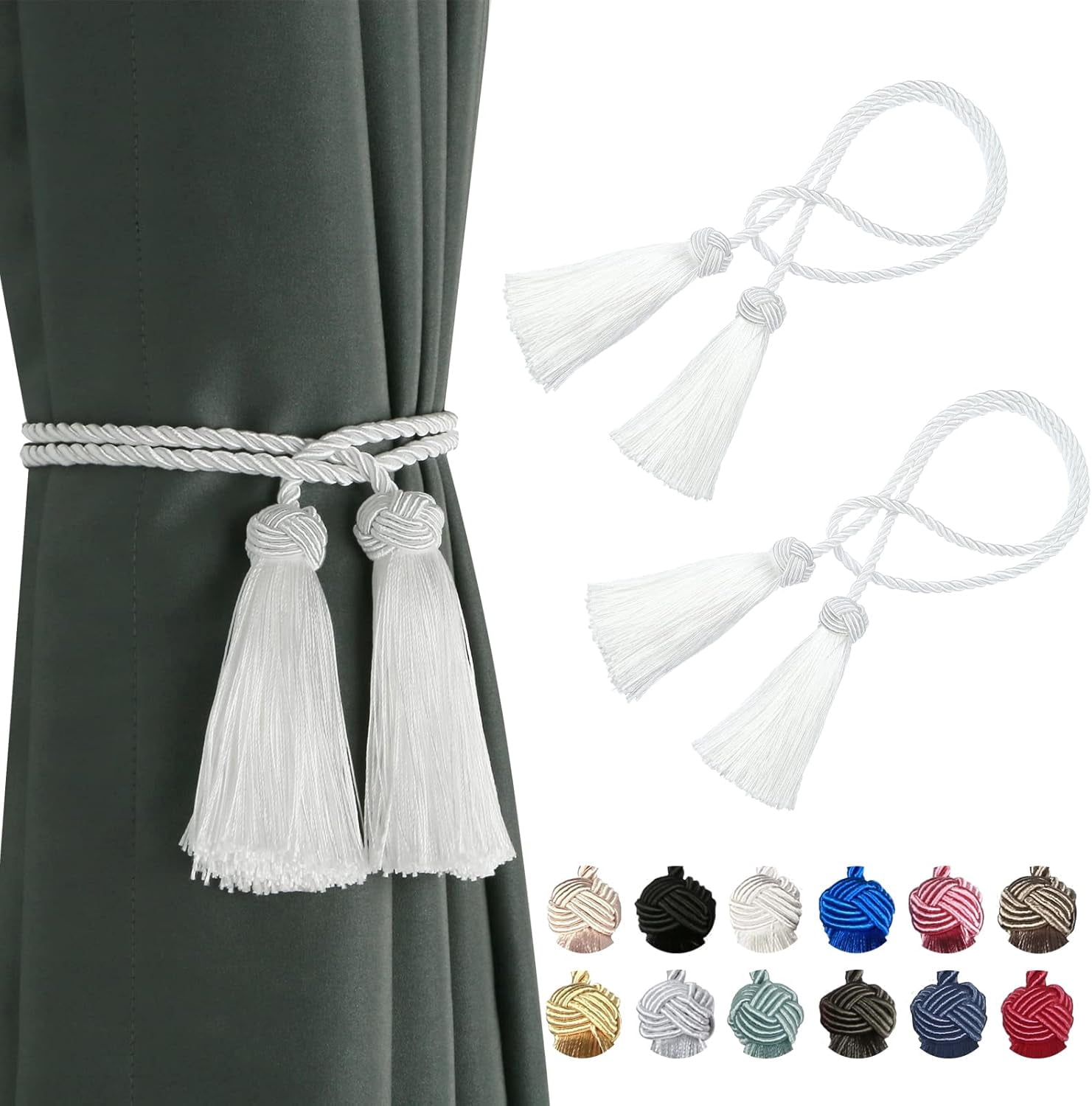 White Holdbacks For Curtains
