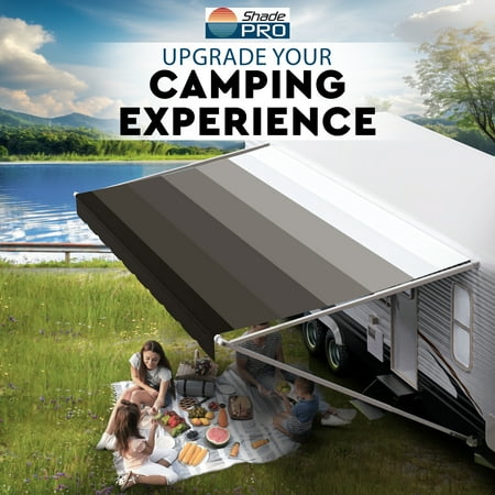 ShadePro RV Awning Fabric Replacement Heavy Duty Vinyl 16' Granite (Fabric 15'2")