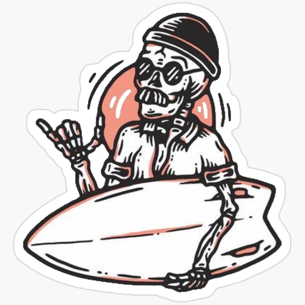 Shaded Skeleton Stickerphone Decal Water Bottle Stickers, Vinyl ...