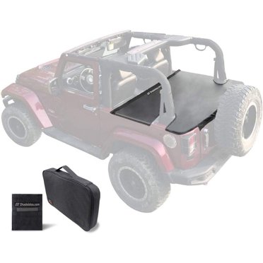 JF-Auto Rear Cargo Cover Trunk Shade For Jeep Wrangler JK 4 Door (2007-2018) – Black Nylon