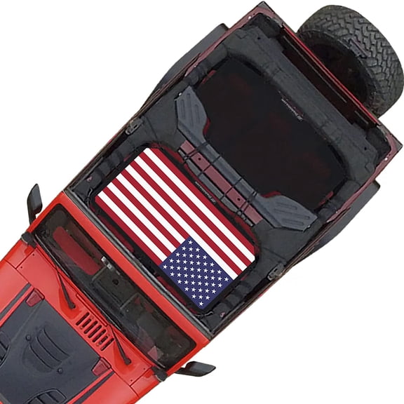 Shadeidea Jeep Wrangler JK Sunshade JKU 4 Door Top Sun shade, Front & Rear Soft Cover -(Black Mesh Screen Soft Cover, NO FADED Flag) (2007-2018), UV Blocker -10 Years Lasting