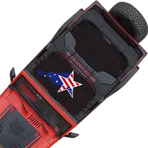 Shadeidea Jeep Wrangler JK Sunshade JKU 4 Door Top Sun shade, Front & Rear Soft Cover -(Black Mesh Screen Soft Cover, NO FADED Stars) (2007-2018), UV Blocker -10 Years Lasting