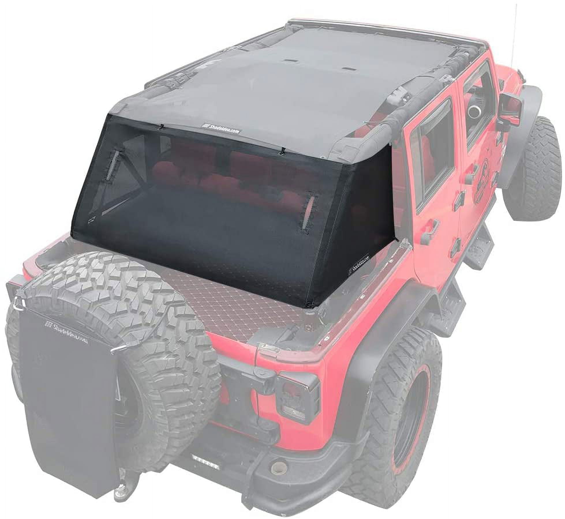 Shadeidea Jeep Wrangler Sunshade JK Unlimited (2018-Current) 4 Door-Black Cage Mesh Screen Sunshade -One time Install 10 years Warranty