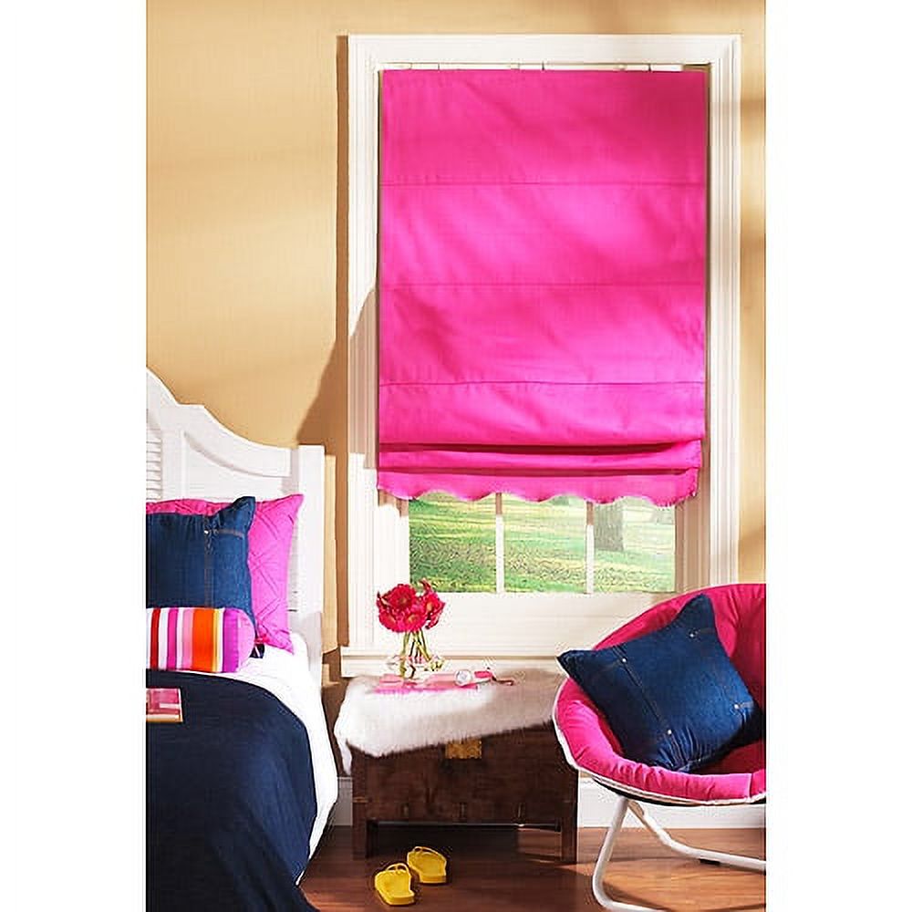 Shades My Way Fabric Window Roman Shade, Pink