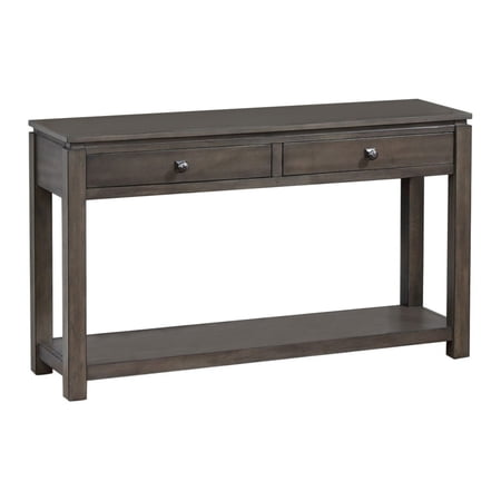 Shades Of Gray 53 In. Weathered Grey Rectangle Solid Wood Console Table With 2 Drawers
