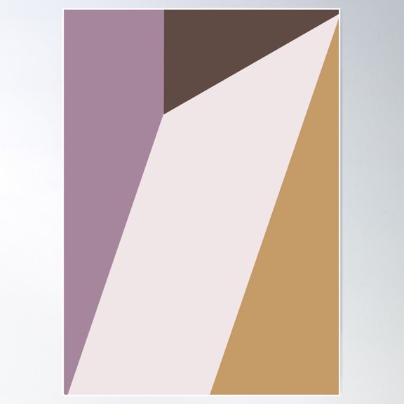 Shades Of Paste Purple And Grey And White And Gold Minimalist Geometric Elegant Design Poster Wall Art, Modern Wall Decor For Living Room Bedroom, 24x36 UNFRAMED