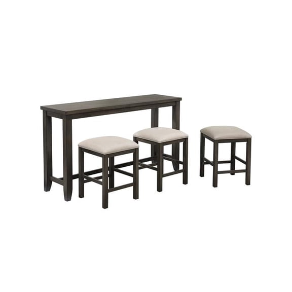 Shades of Small Pub Table Set & Sofa Console with Stools  Gray - Rectangular - 4 Piece