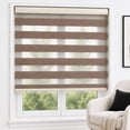 thumbnail image 1 of ShadesU Cordless Zebra Blinds Roller Shades, Brown, 63" W x 72" H, Cordless Safety Design,Free Stop Zebra Shades, Light Filtering, Privacy, Modern Style, Window Treatment,Aluminium Headrail, 1 of 10