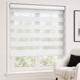 thumbnail image 1 of ShadesU Cordless Zebra Blinds Roller Shades, White, 74" W x 72" H, Cordless Safety Design,Free Stop Zebra Shades, Light Filtering, Privacy, Modern Style, Window Treatment,Aluminium Headrail, 1 of 10
