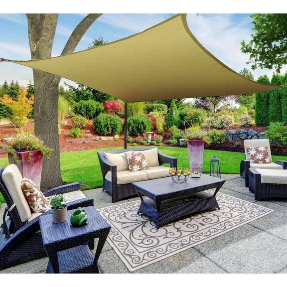 Shadesheet by Boen Sun Shade Sail Canopy, Square,12' x 12', Beige