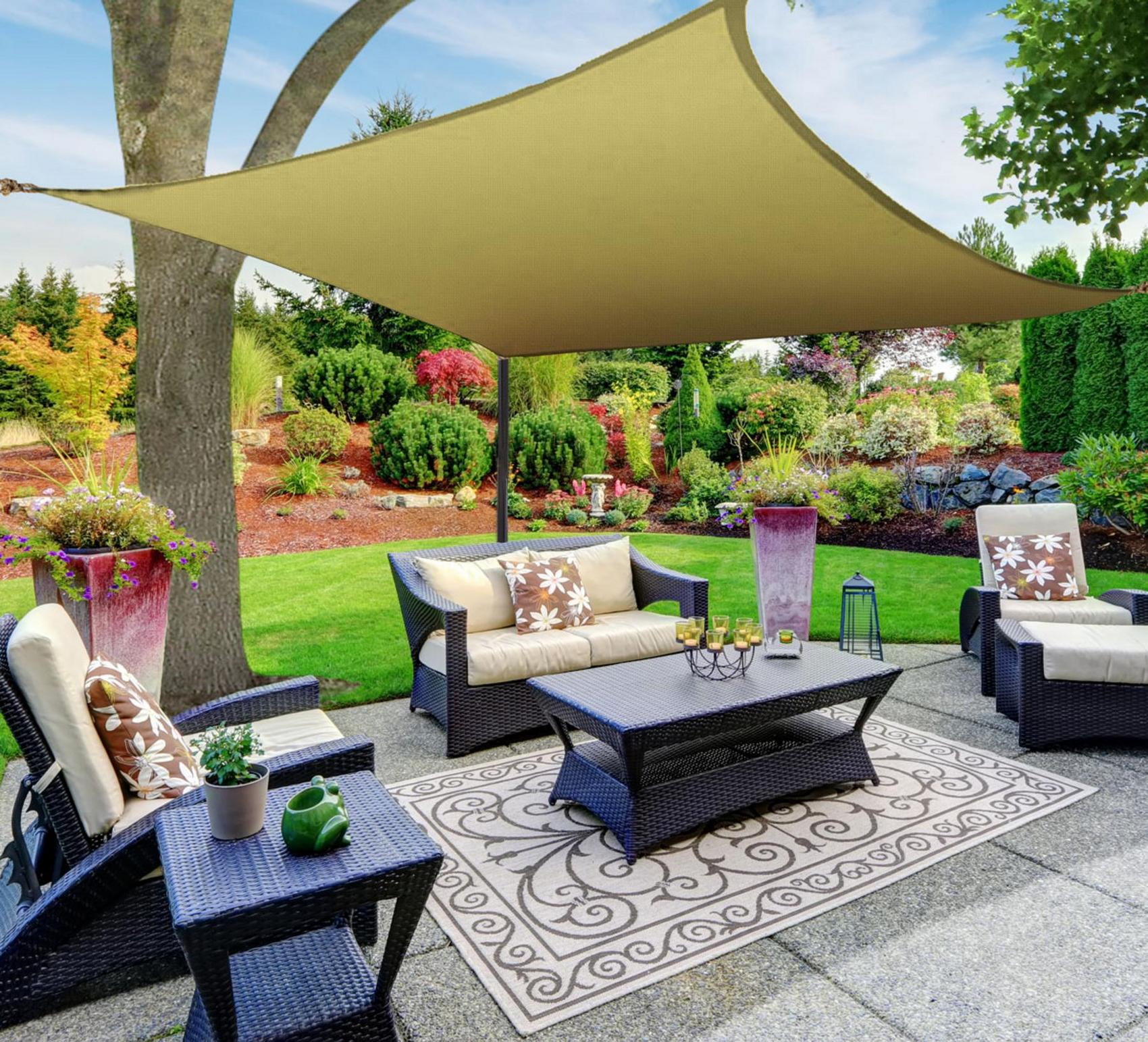 Shadesheet by Boen Sun Shade Sail Canopy, Square, 18' x 18 Shadesheet by Boen Sun Shade Sail Canopy, Square, 18' x 18