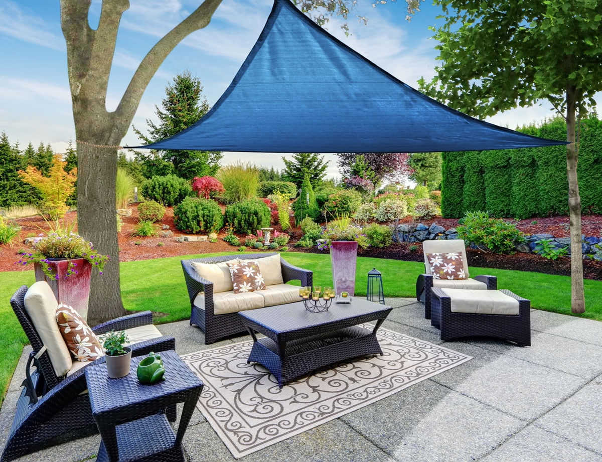 Shadesheet by Boen Sun Shade Sail Canopy, Triangle, Blue,16'x16'x16'