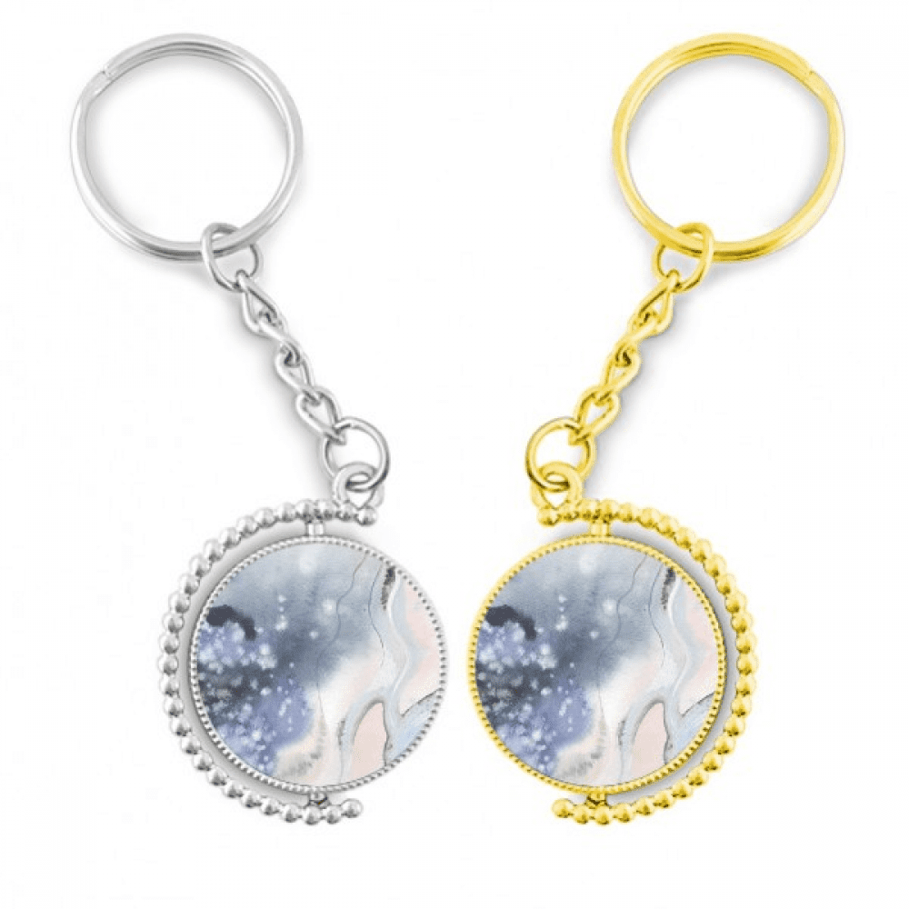 Shading Ink Watercolor Rotating Rotating Key Chain Ring Accessory Couple Keyholder