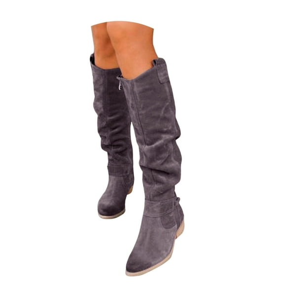 Shadouami Women's Extra Wide Calf Knee High Boots True Wide Width Slouchy Ladies Boots, Comfortable Plus Size Tall Long Boots for Women.