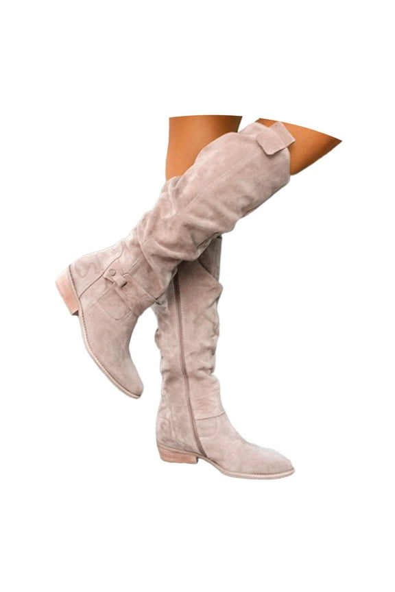 Shadouami Women's Extra Wide Calf Knee High Boots True Wide Width Slouchy Ladies Boots, Comfortable Plus Size Tall Long Boots for Women.