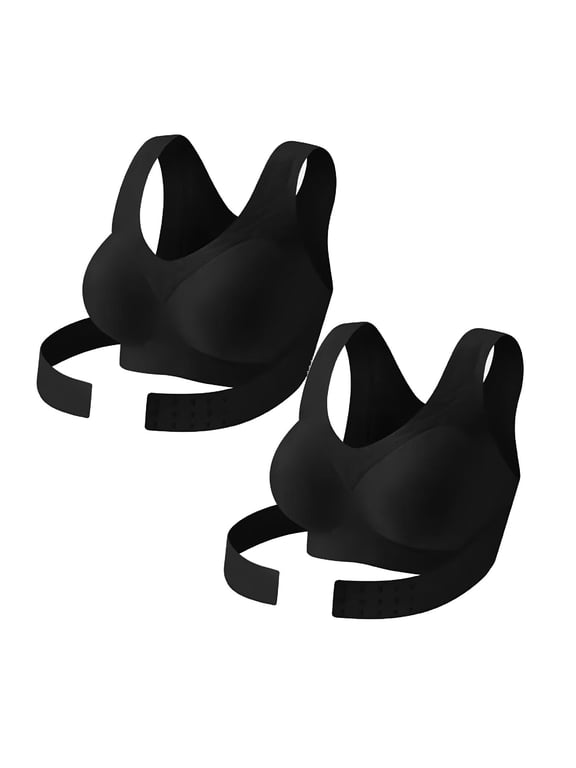 2PC Posture Bras for Women High Support Posture Full Coverage Seamless Bralettes Beauty Back Push Up No Underwire Bra