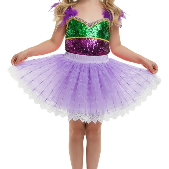Shadoumai 2T Dresses for Toddler Girls Carnival Tutu Skirt Classic Net Waist Party Dress for Dance Performances and