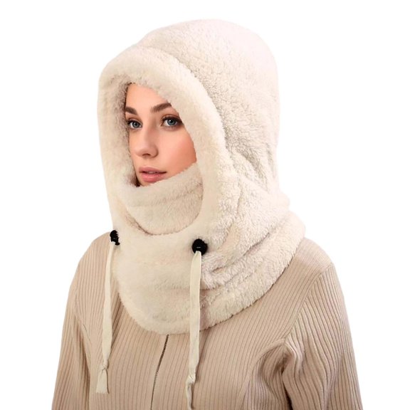 Shadoumai 3 in 1 Beanie Hat with Scarf and Mask, Women's Outdoors Windproof Scarf Hat, Knitted Ski Mask Set