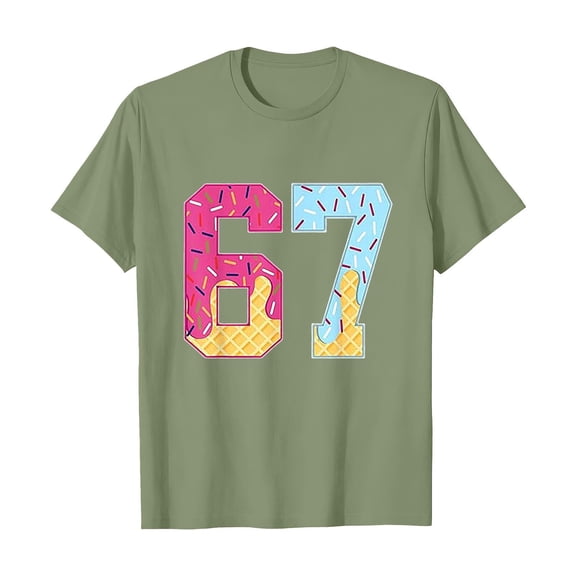 Shadoumai 67 Ice Cream Drip Meme Funny Six Seven Graphic tee Shirts Girls Graphic Popular