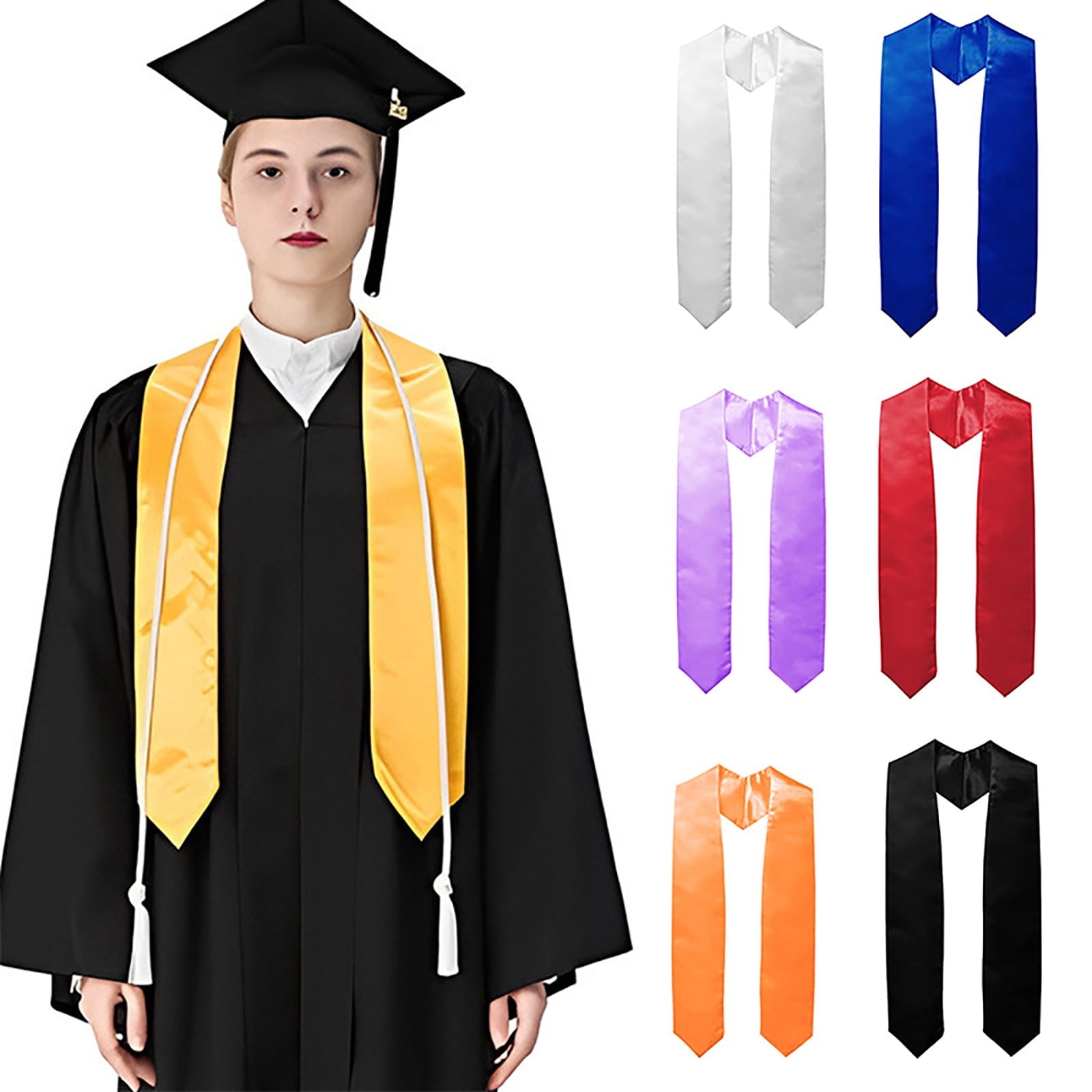 Graduation Robe Items Sashes Shadoumai 72“ Unisex Graduation Stole, Stoles for Graduation 2026 ...