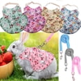 thumbnail image 1 of Shadoumai Adorable Rabbit Harness and Leash Set with Cute Prints, Soft Bunny Vest Harness for Outdoor Walking, Waterproof Rabbit Clothes for Puppy Kitten Ferret Small Animals, 1 of 5