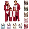 thumbnail image 1 of Shadoumai Adult Onesie Pajamas Christmas Red One Piece Sleepwear Jumpsuit Matching Pjs Gifts XS, 1 of 5