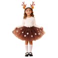 thumbnail image 1 of Shadoumai And Shine Girls Holiday Tutu Dress Set With Festive Printed Top For Special Celebrations And Party Events, 1 of 4