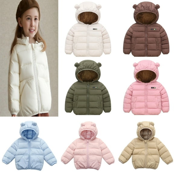 Shadoumai Baby Bear Hooded Puffer Jacket Winter Coat Cute Infant Unisex Newborn Lightweight Snowsuit Winter Warm Clothes