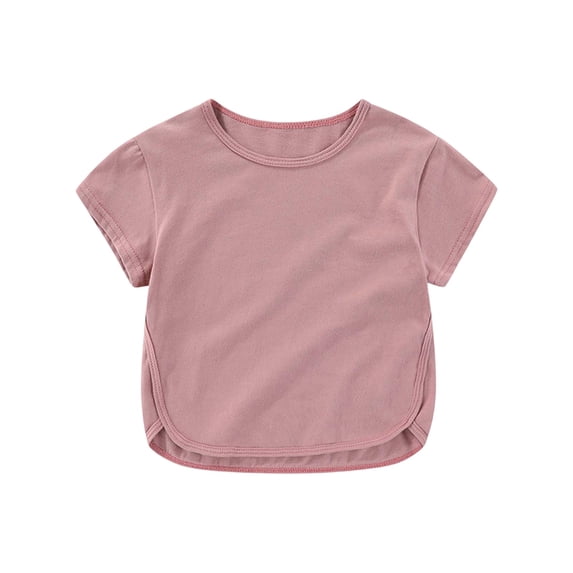 Shadoumai Baby Girl Clothes Cartoon Print Round Neck Shirt Short Sleeve T-Shirt Relaxed Fit Vacation Tops First Day Of School Shirt Toddler