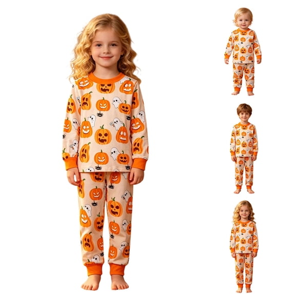 Shadoumai Baby Halloween Outfit Boy Graphic Print Long Sleeve Lightweight Sweatshirt Top Pocket Elastic Waist Pants Fall Toddlers Girls Clothing
