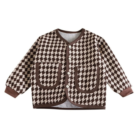 Shadoumai Back To School Clothes Girls Plaid Jacket Long Sleeve Spring Cardigan Button Down Coat Outwear With Pocket Stylish Comfortable Warm Fashionable