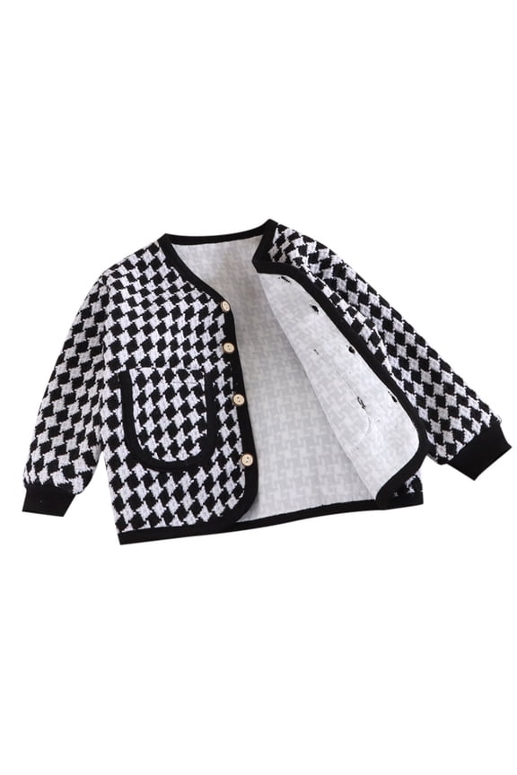 Back To School Clothes Girls Plaid Jacket Long Sleeve Spring Cardigan Button Down Coat Outwear With Pocket Stylish Comfortable Warm Fashionable