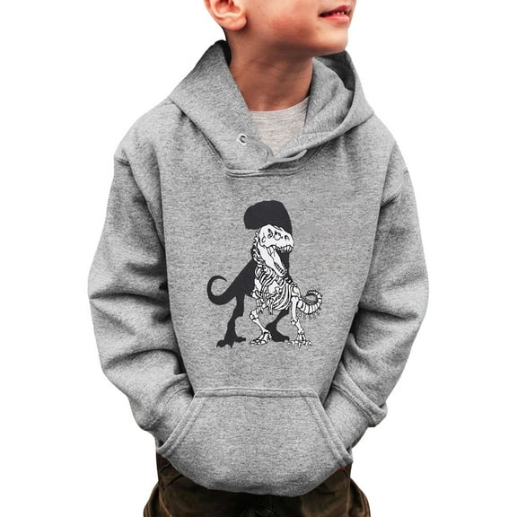 Shadoumai Back To School For Teens Dinosaur Sweatshirts for Boys Girls Long Sleeve Hooded Pullover Warm Winter Kids Top Soft Comfortable Toddler Clothing 3-14 Years