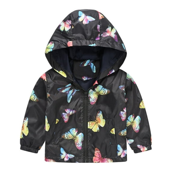 Shadoumai Back To School Clothes For Teen Girls Girls Hooded Zipper Jacket Warm Pullover Coat With Prints For Toddler And Child Outerwear